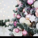 Árbol de Navidad blanco y rosa